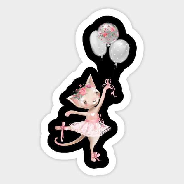 Kitten Ballerina Cat Ballerina Sticker by StacysCellar